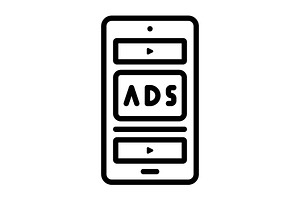Ads scheme black icon, an Outline Icon by Creative priyanka