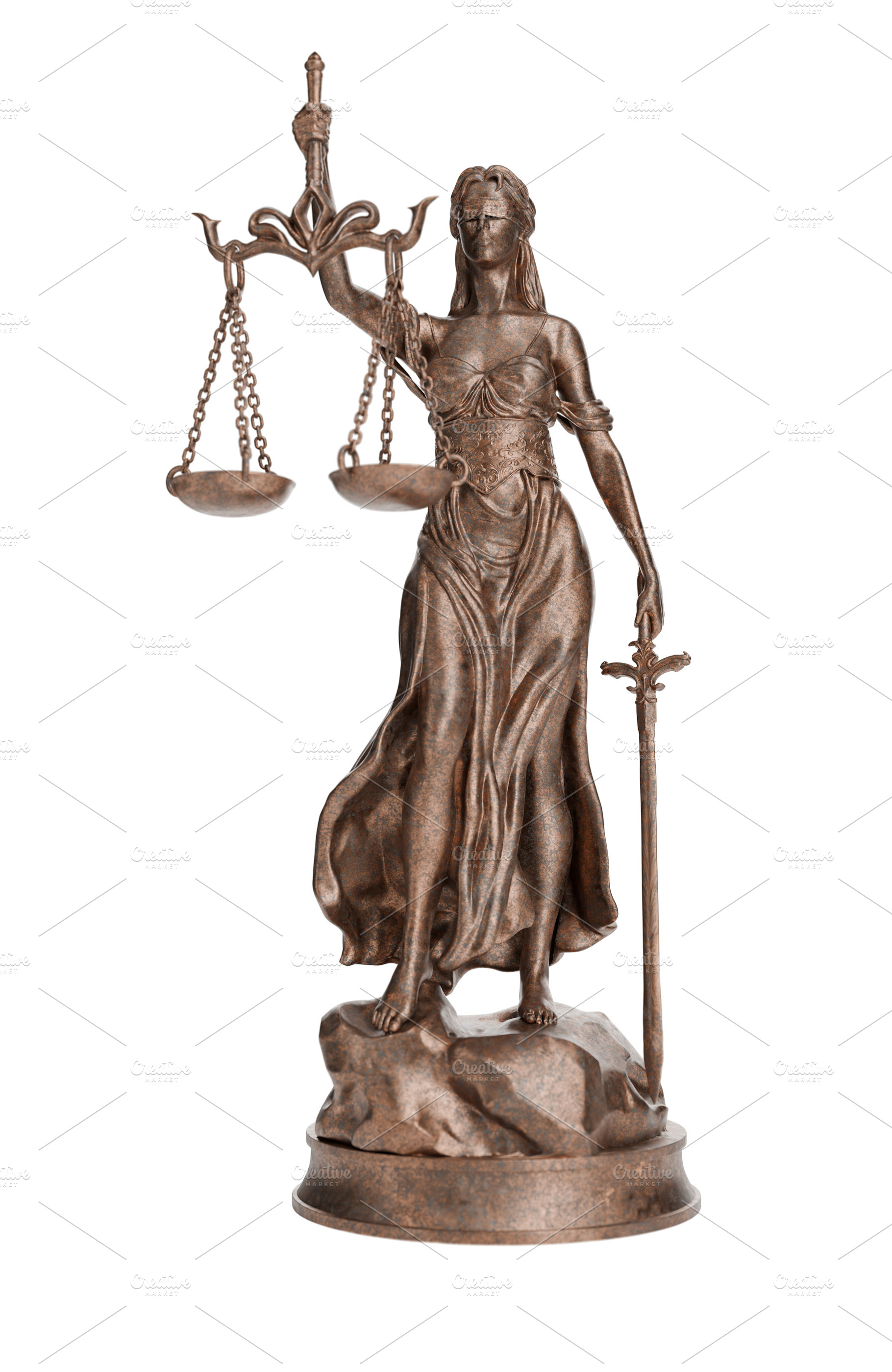 Bronze Lady of Justice Statue, a Photo by Andy Dean Photography