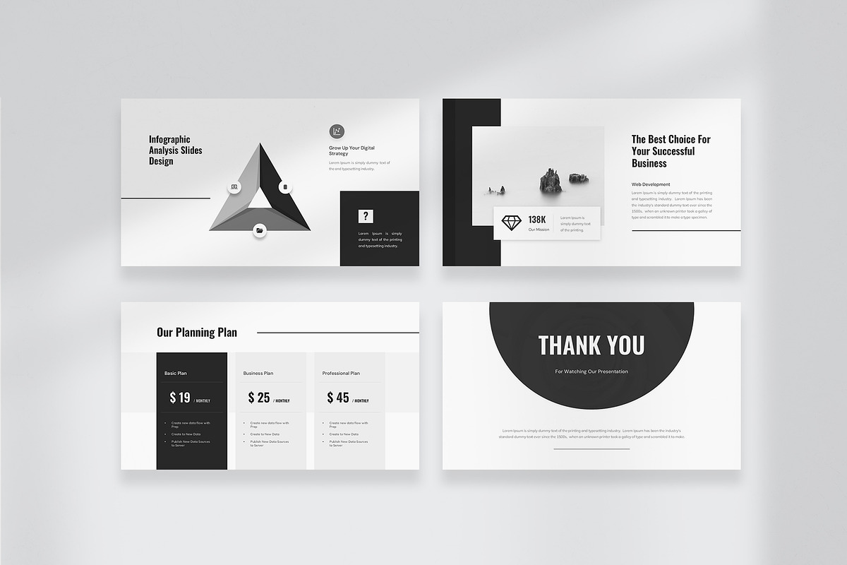 Monochrome PowerPoint Deck Template, a Presentation Template by New Coral Design (Photo 3 of 5)