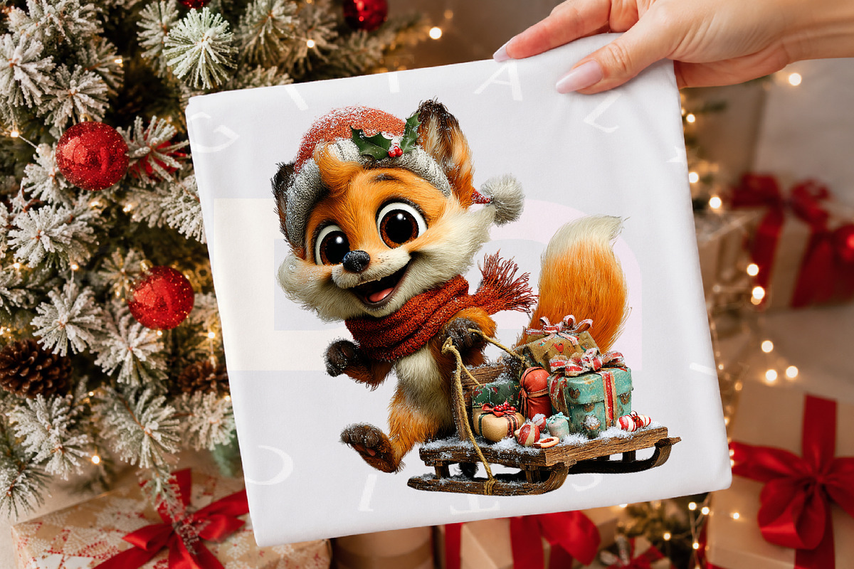 Whimsical Christmas Fox Clipart, a Transportation Illustration by Digital Artistic99 (Photo 4 of 7)
