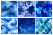 Blue Ink Watercolor Digital Paper, an Illustration by RobertsArt (Thumbnail 2 of 7)