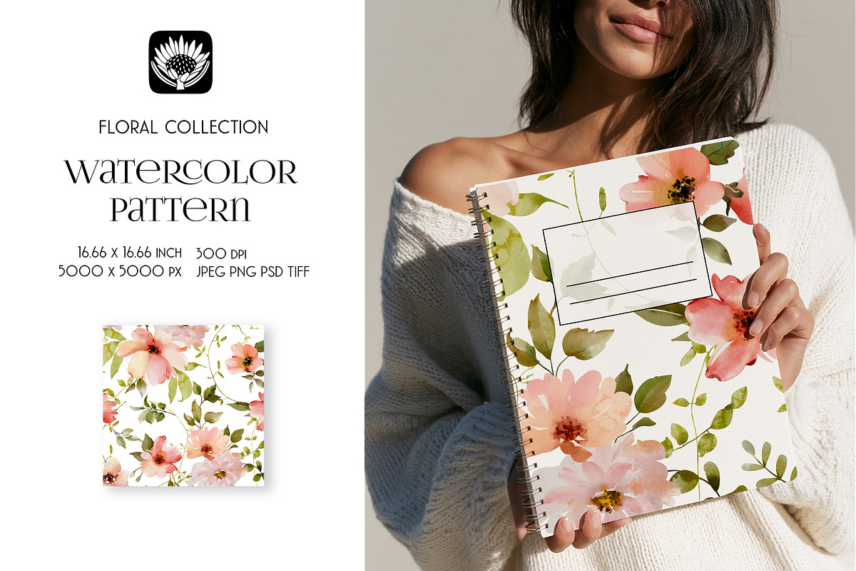 Watercolor Floral Pattern, a Pattern Graphic by PROTEA Watercolor Studio (Photo 6 of 7)