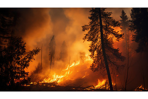 fire smoke light ai generated, a Nature Photo by pikepicture