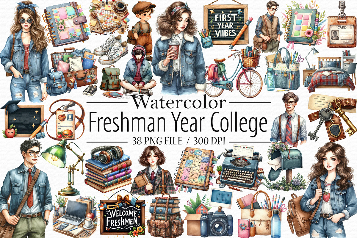 Freshman Year College Back to School, an Illustration by Libby Wishes (Photo 1 of 6)