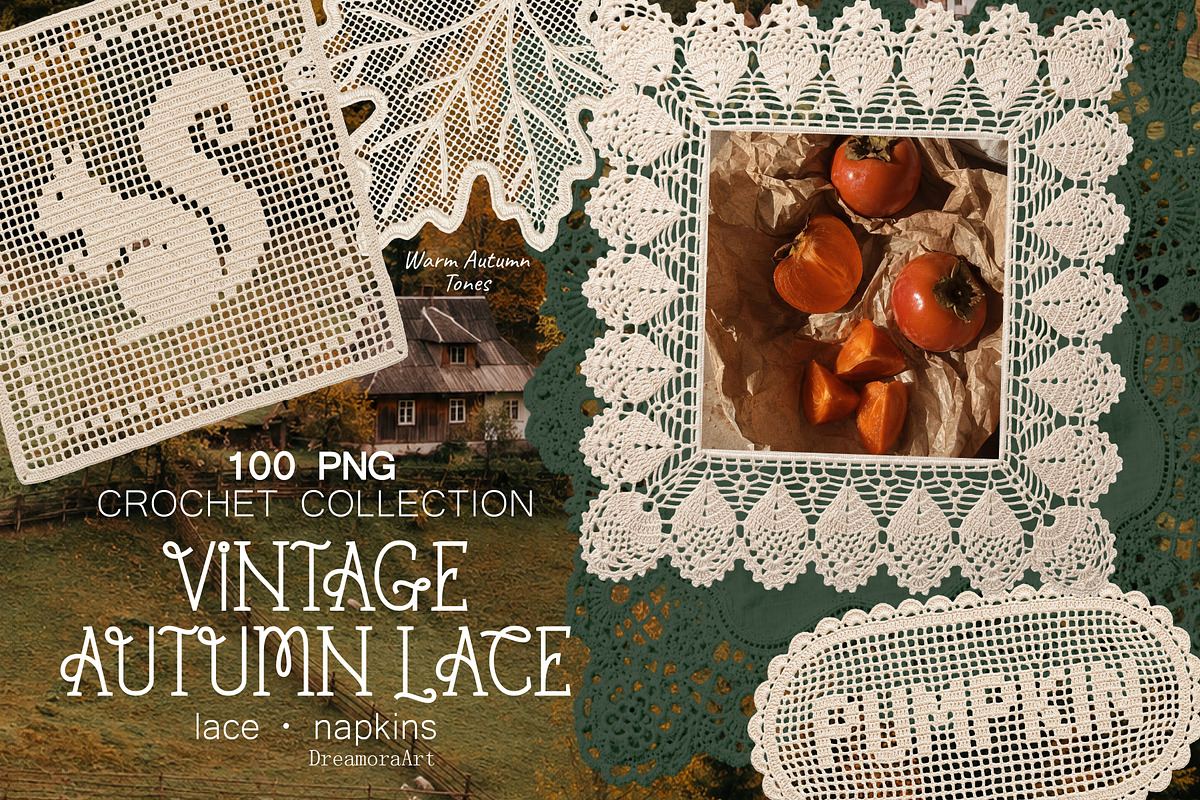 Vintage Autumn Lace Collection PNG, an Object Graphic by DreamoraArt (Photo 1 of 8)