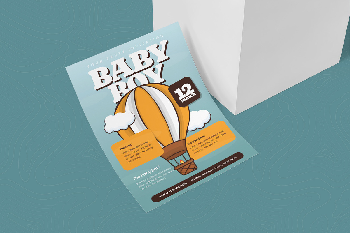 Air Ballon Sky Baby Shower Invitatio, an Invitation Template by Esensifiksi.studio (Photo 2 of 2)