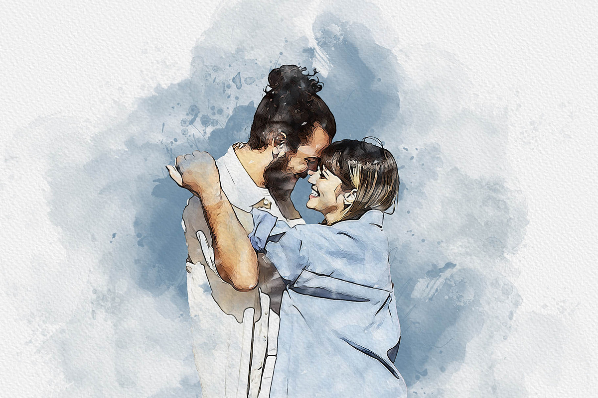 Watercolors Couple's Dreamy Painting, an Action Add-On by MRI STUDIO (Photo 22 of 26)
