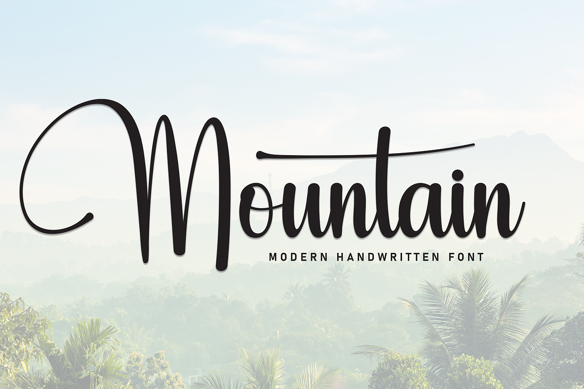 Mountain | Script Font, a Handwritten Font by Scratchones (Photo 1 of 9)