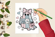 Pink Patchwork Denim Ghost Png, a Seasonal Illustration by Rose Art (Thumbnail 3 of 5)