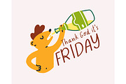 Funny animals drink, party cards set, an Animal Illustration by Good Studio (Thumbnail 9 of 14)