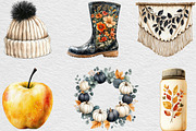 Beige & Black Autumn Clipart, an Illustration by Black Bird Studio (Thumbnail 4 of 6)