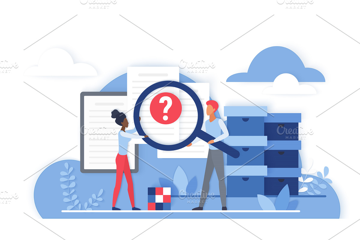 Cloud data search concept magnifying, a Technology Illustration by Lemberg Vector