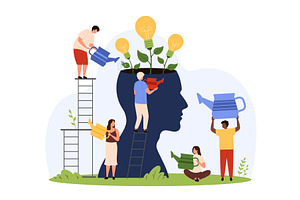 Creative mind, personal growth and, an Education Illustration by Flashvector
