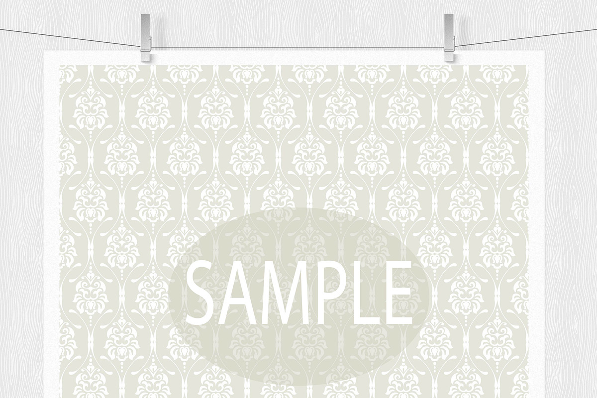 Wedding Damask Pattern Digital Paper, a Pattern Graphic by Leska's Digitals (Photo 2 of 5)