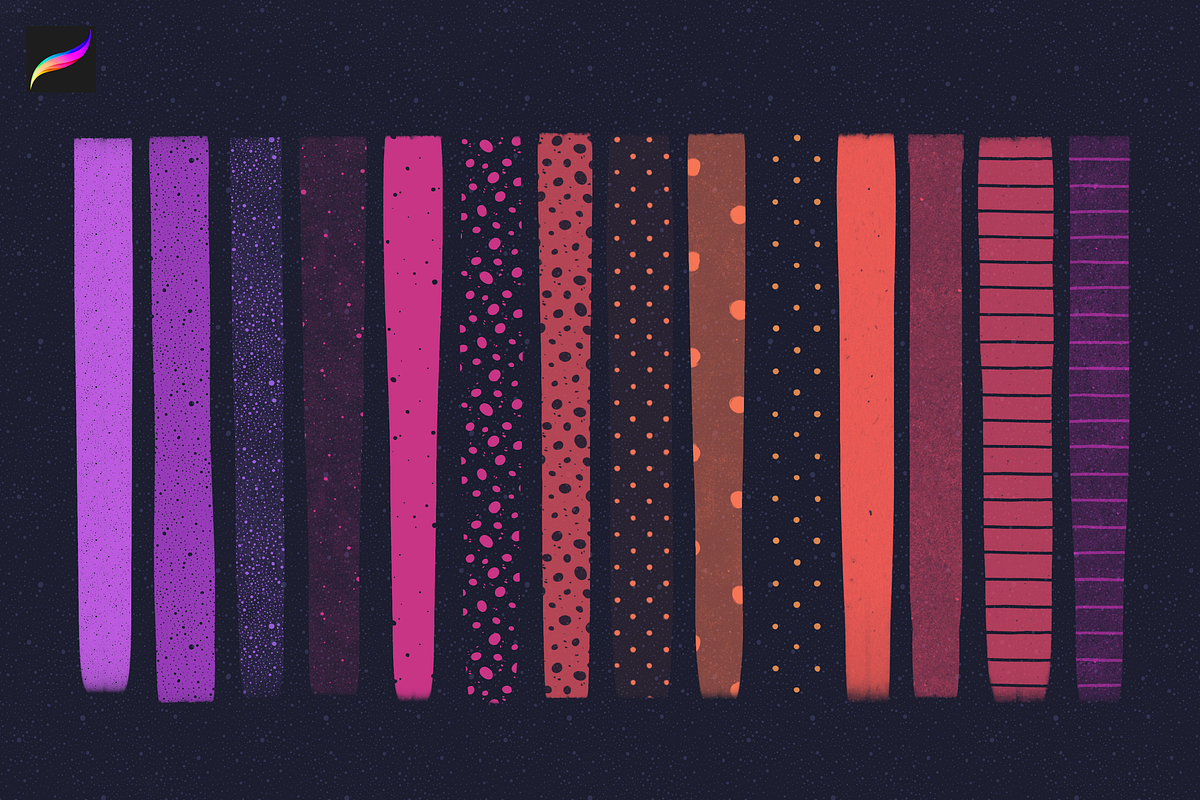 21 Unique Texture Procreate Brushes, a Brush Add-On by Moon House Shop (Photo 5 of 7)
