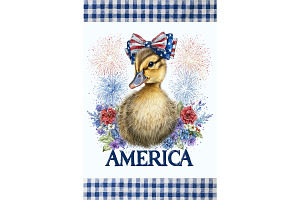 Patriotic Duck Art for Prints Decor, an Animal Illustration by Art Paradise Studios