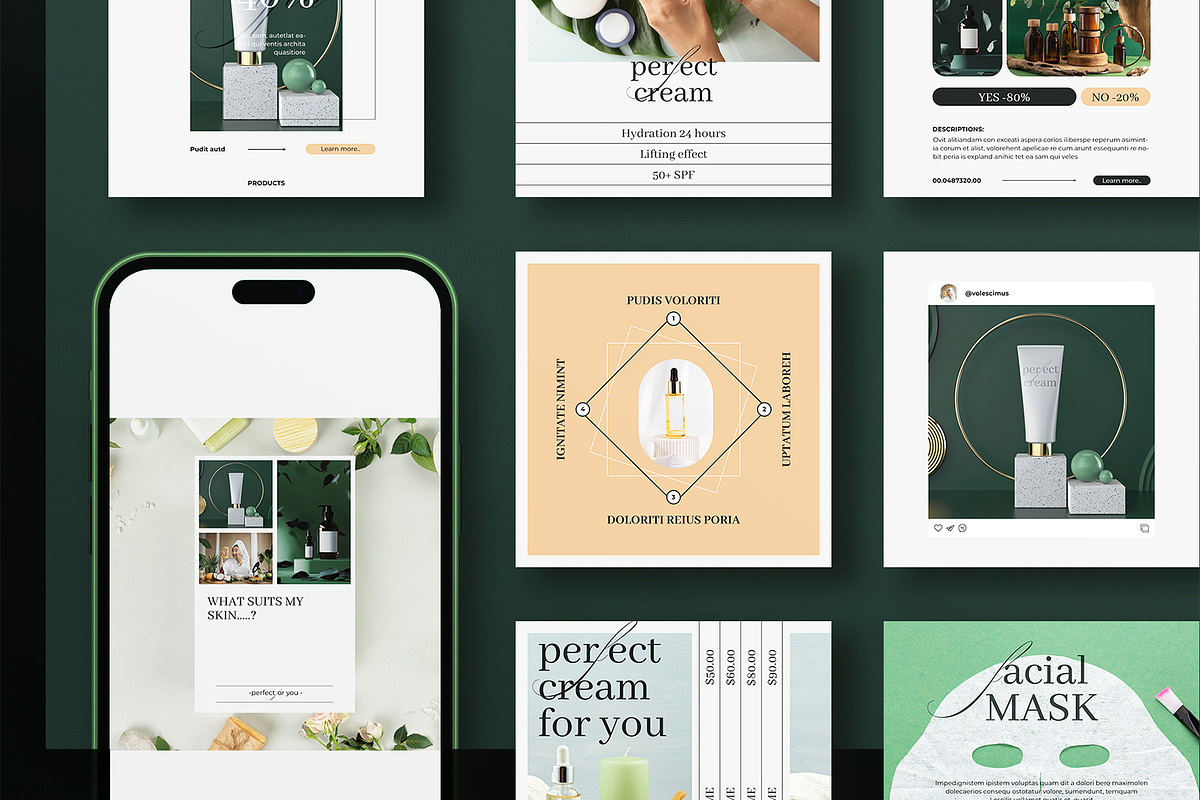 Skin Care Social Media Post Template, a Social Media Template by E-Type (Photo 1 of 5)