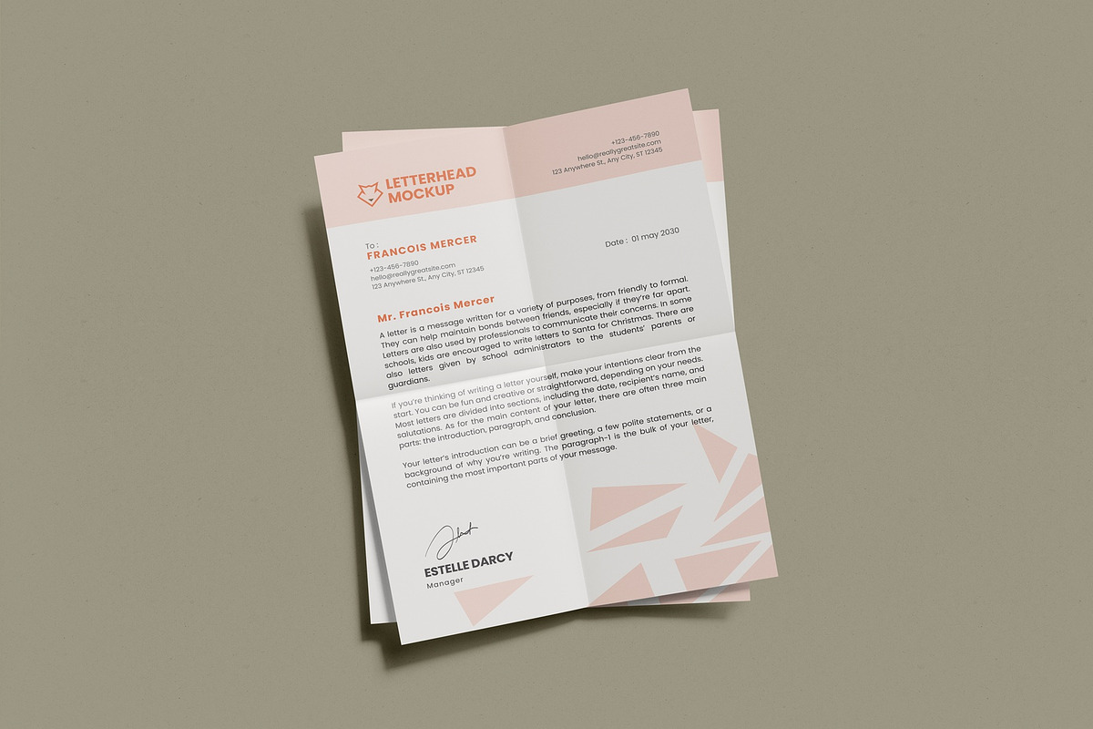 Letterhead mockup, a Books & Magazine Mockup by UFR_GRAPHIC (Photo 1 of 4)