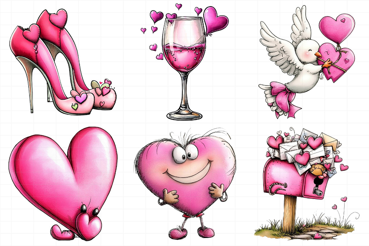 Watercolor Valentine's Day Clipart P, an Illustration by Daily.Designs (Photo 3 of 5)