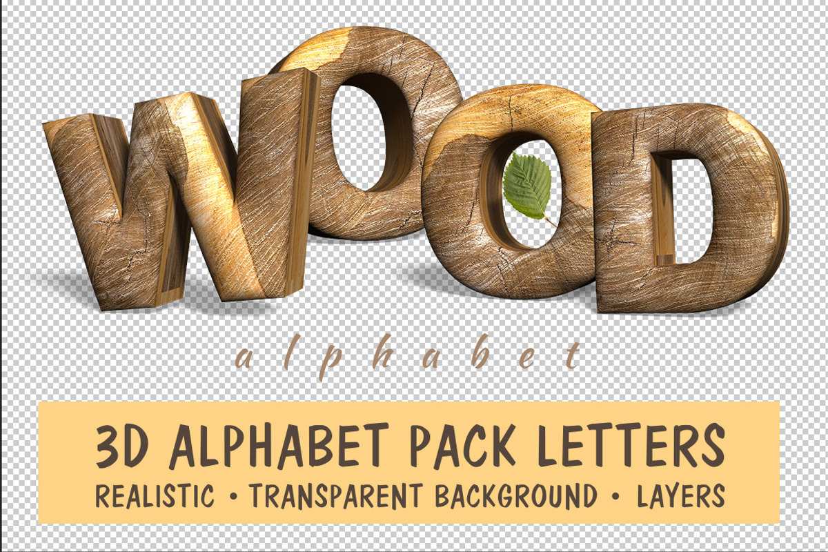 Realistic wooden alphabet, an Object Graphic by Beerlogoff (Photo 1 of 5)
