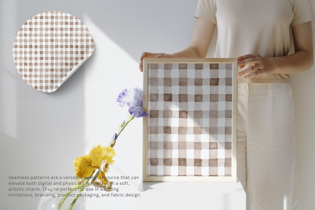 brown gingham seamless pattern, a Pattern Graphic by Pink Studio Art (Photo 5 of 5)