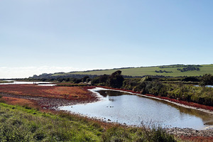 Scenic river bend at Seven Sisters Cliffs in East Sussex UK under clear blue sk, a Nature Photo by AS photostudio
