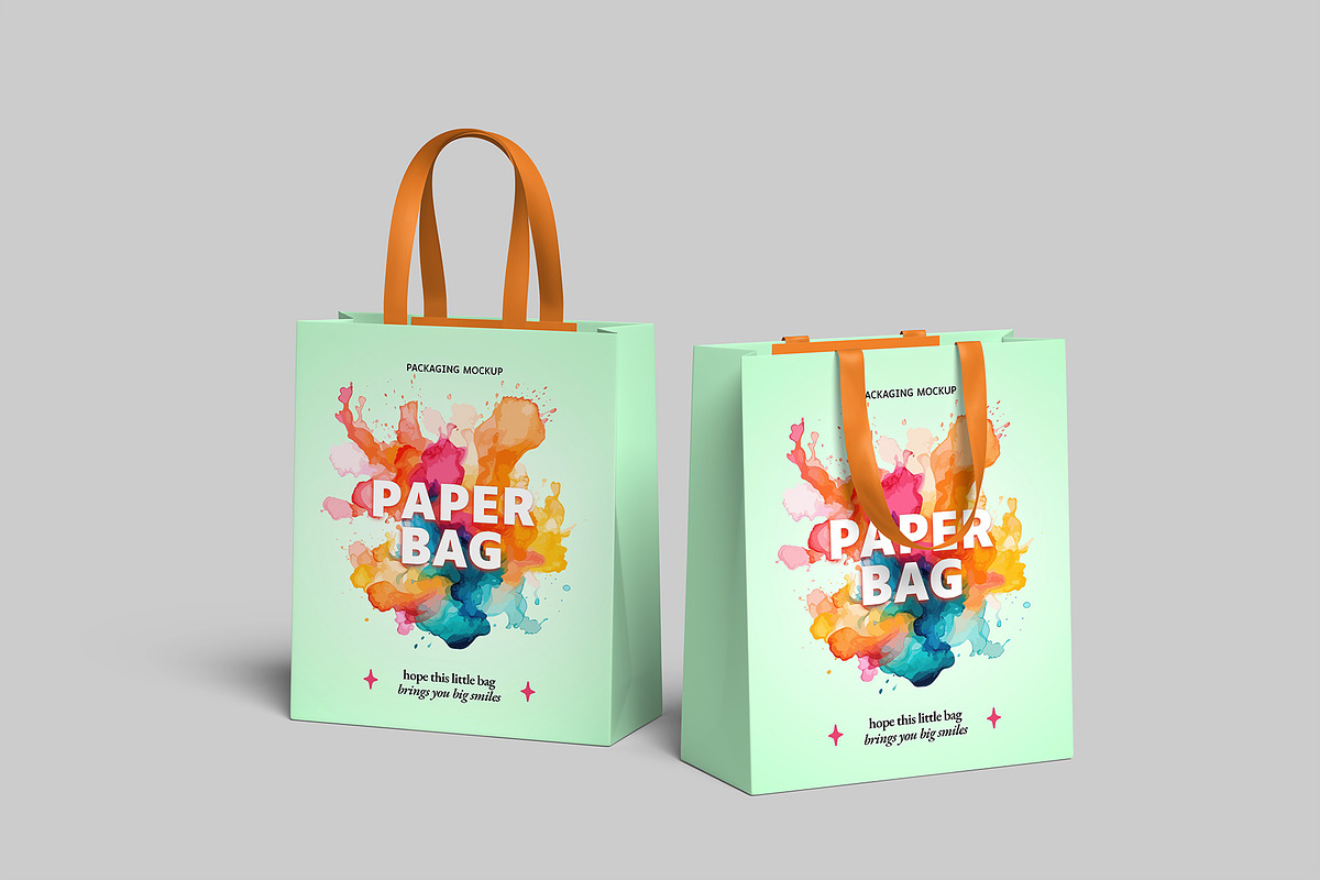 Paper Bag Mockup, a Merchandise Mockup by graphictime (Photo 10 of 12)