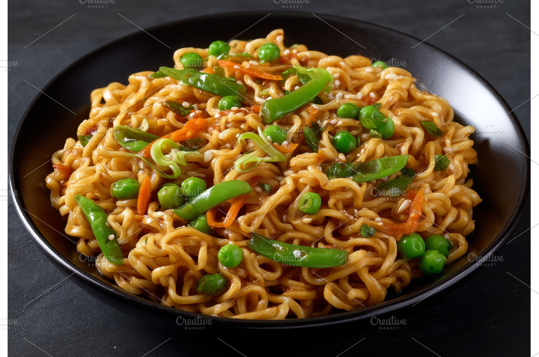 A plate of vegetarian noodles cooked, a Food & Drink Photo by ZinetroN
