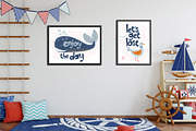 Marine - clipart & lettering, an Animal Illustration by DruZhi Art (Thumbnail 7 of 10)