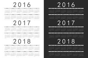 Collection Of Vector Calendars