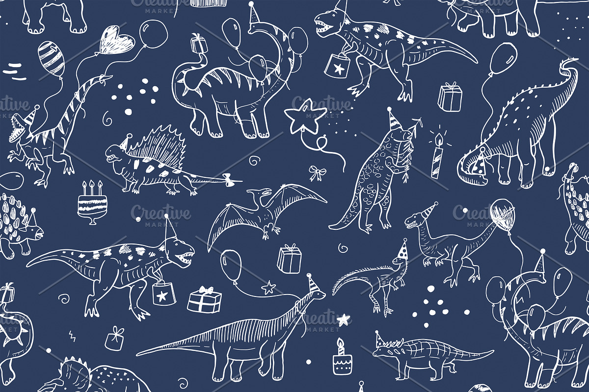 Dinosaur Birthday Party, a Pattern Graphic by GooseFrol (Photo 11 of 12)