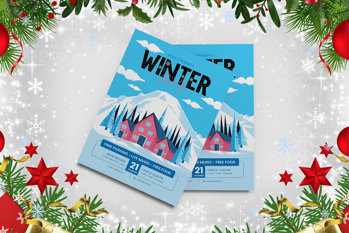 Christmas Snow–ModernDecorative Font, a Handwritten Font by overlaytemplates (Photo 2 of 5)