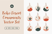 Boho Desert Christmas Ornaments Set, an Object Graphic by MelanthaGraphics (Thumbnail 1 of 3)