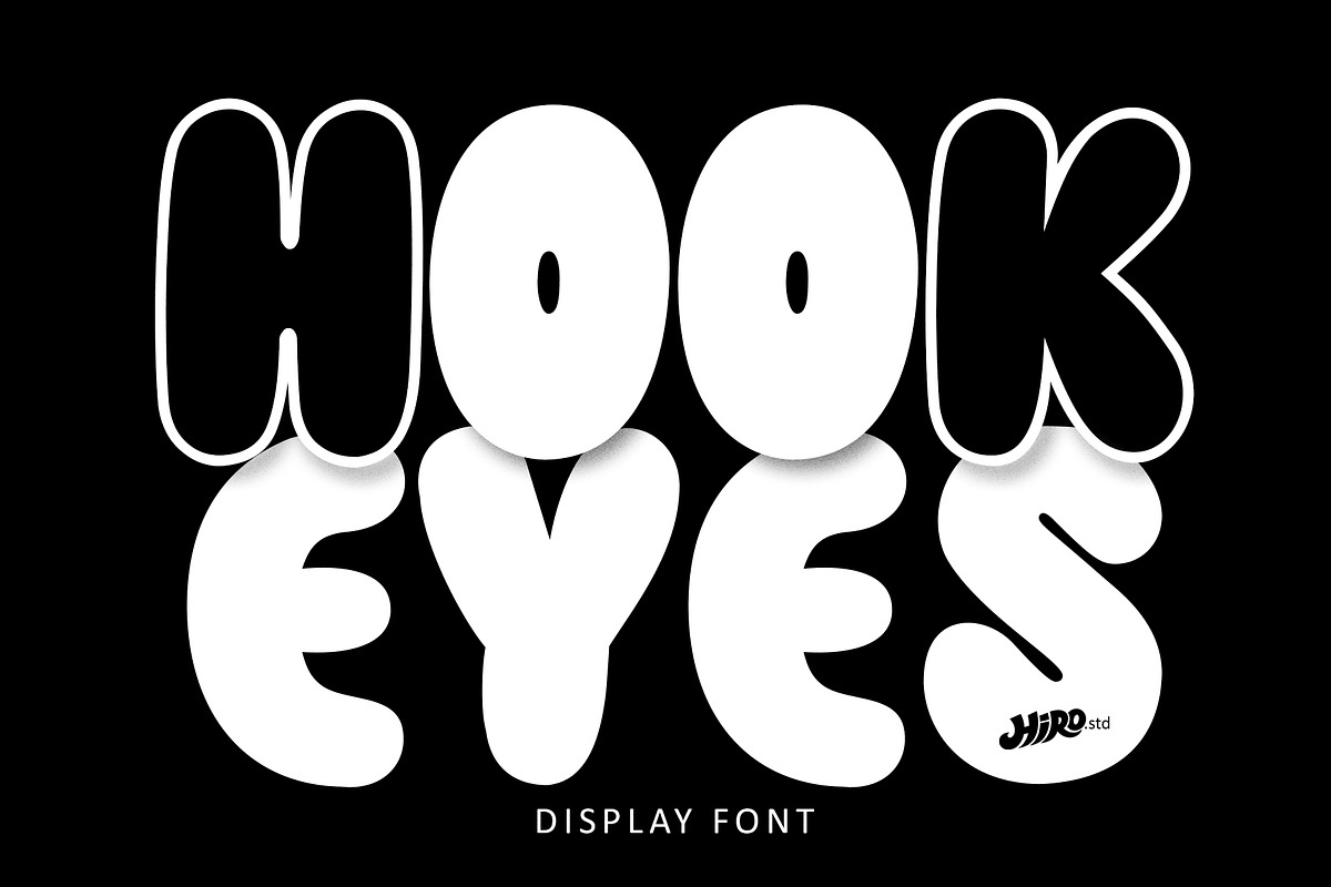 Hook Eyes - Display Font, a Font by HIRO.std (Photo 1 of 10)