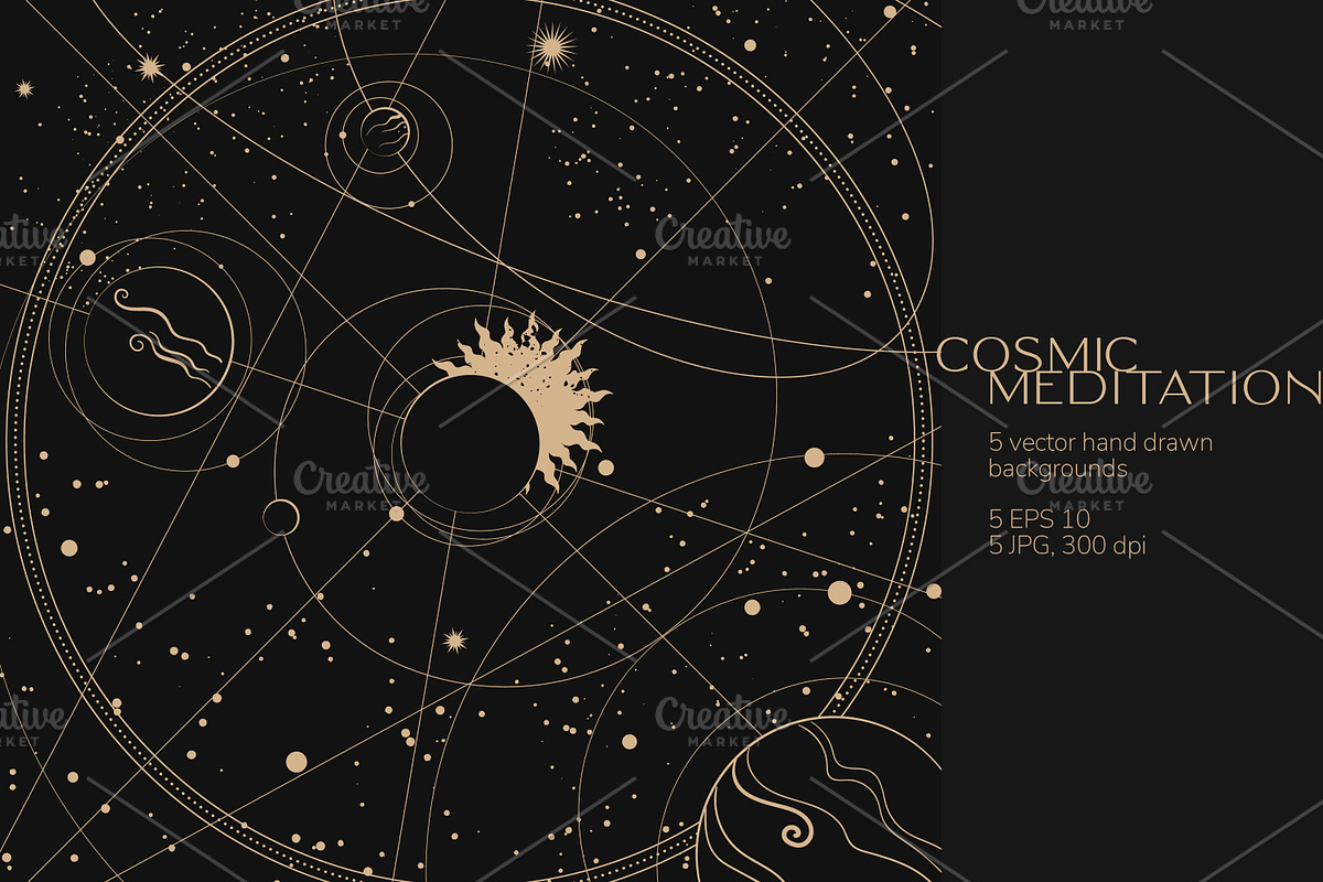 5 Vector space backgrounds, a Background Graphic by Nadia Murash (Photo 3 of 7)