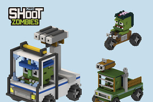 Shoot Zombies Cars 2D&3D Game Assets