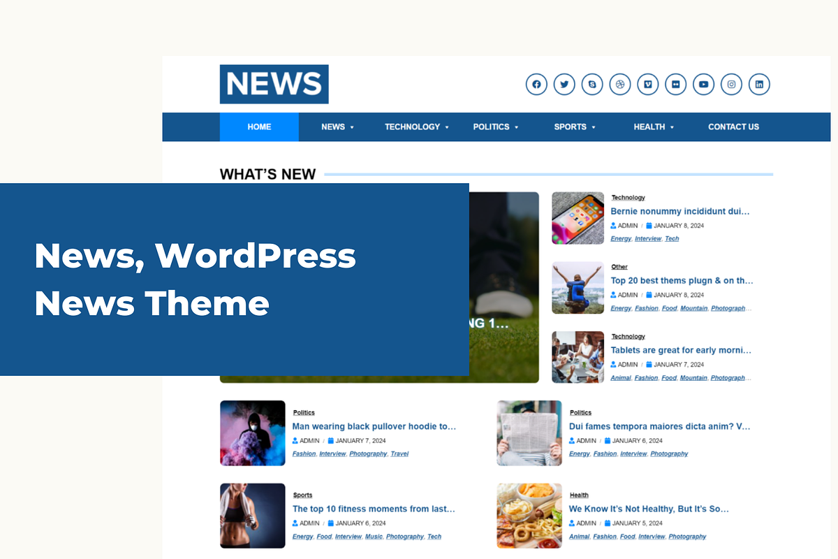 News Wordpress News Theme A Wordpress Template By Ordasoft