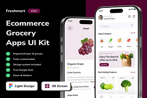 Freshmart Ecommerce GroceryMobileApp, an UI Kit Template by Creative Perspective