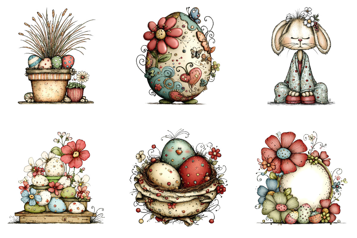Boho Easter Elements Bundle, an Illustration by CreationArt (Photo 5 of 7)