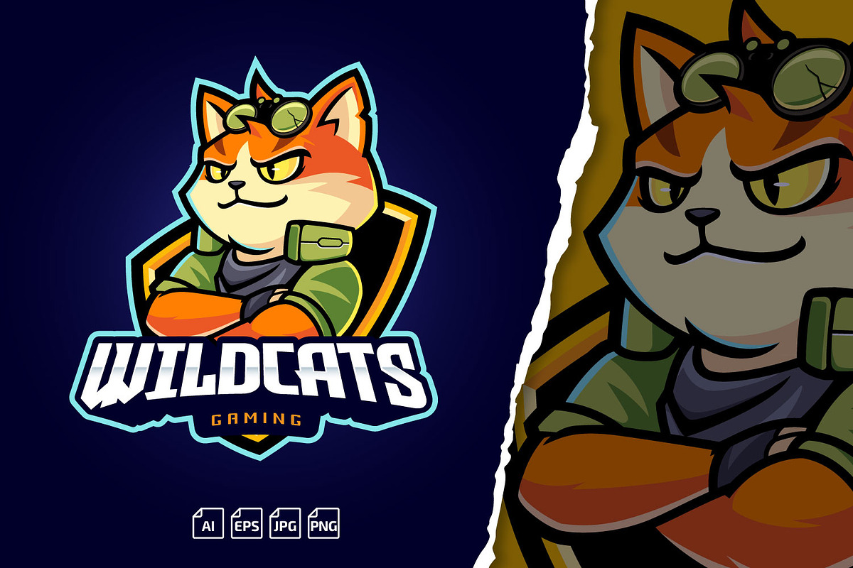 Wildcats Esport Mascot Logo Gaming, a Branding & Logo Template by tkzgraphic
