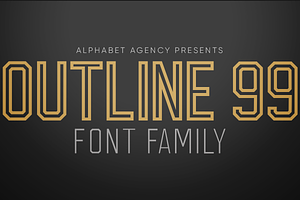 OUTLINE 99 FONT FAMILY (8 FONTS)