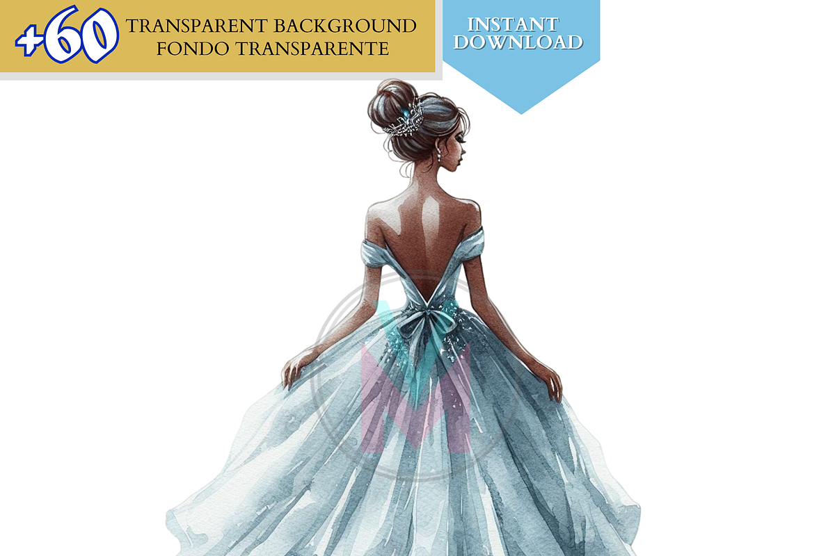 Blue Princess Clipart quince png dre, a Person Illustration by VM PARTYS  BY TAIRUMA (Photo 13 of 40)