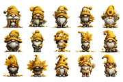 Autumn Gnome PNG Clipart Bundle, a Seasonal Illustration by Nicolle's Colorful Art (Thumbnail 6 of 6)