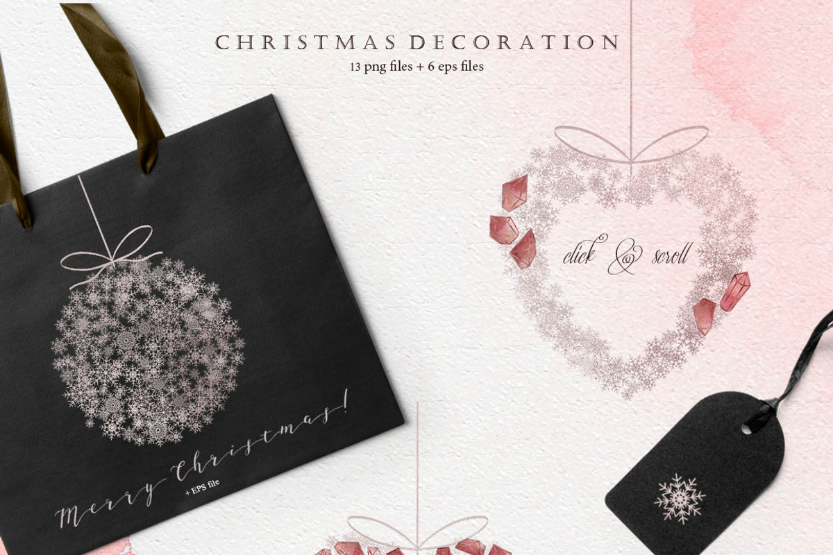 Snow and Rubies - Christmas Set, an Object Graphic by DigitalDream (Photo 2 of 10)