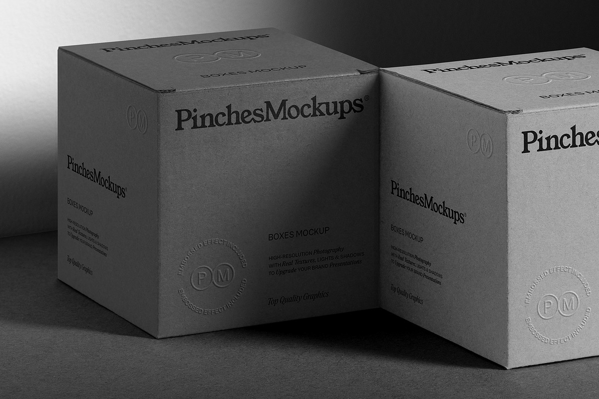 Embossed Boxes Mockup PMBM20, a Packaging Mockup by PinchesMockups© (Photo 5 of 5)