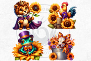Autumn Animals & Sunflowers PNG, a Seasonal Illustration by ThatsDesignArt (Thumbnail 7 of 10)