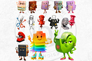 Back To school Buddies Clipart Set, an Education Illustration by ThatsDesignArt (Thumbnail 6 of 10)