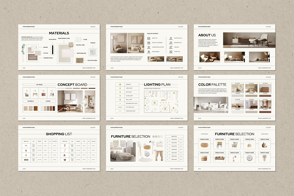 Interior Design Canva Presentation, a Presentation Template by Deb Creative Studio (Photo 5 of 9)