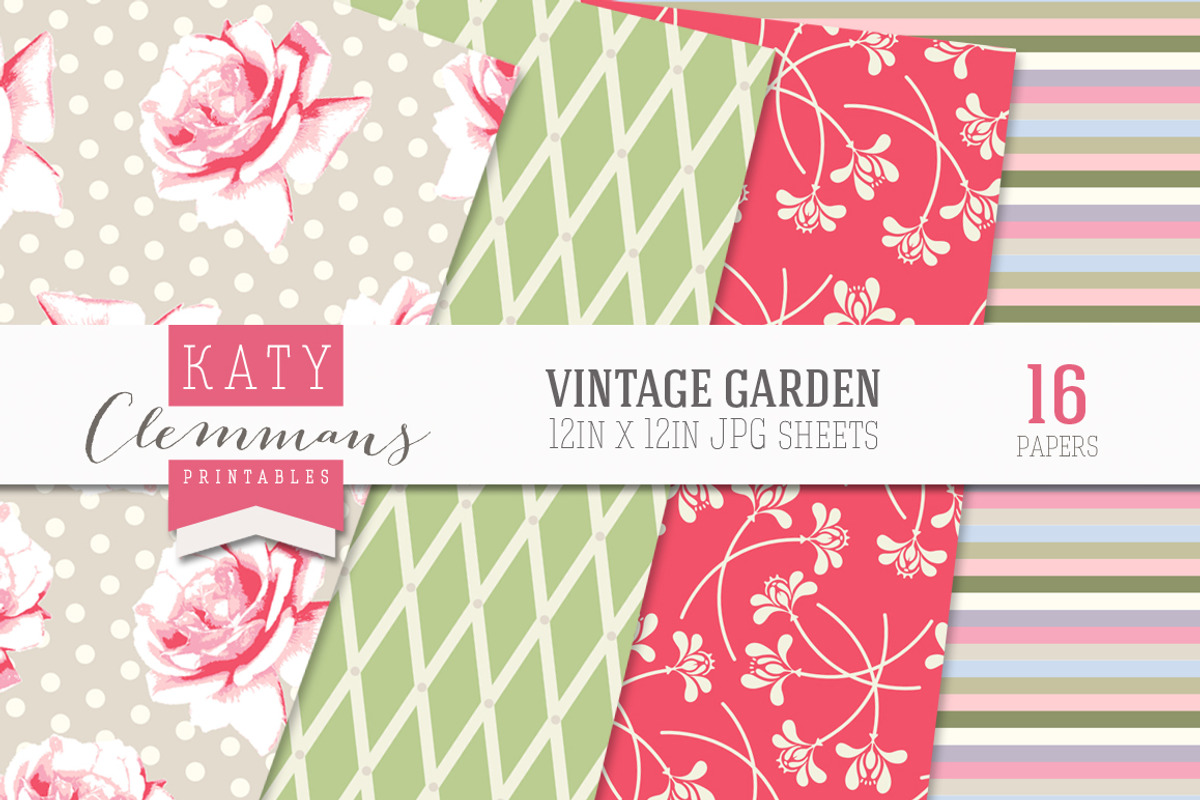 Vintage Garden papers preview 3