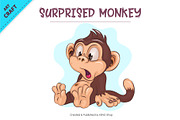 Surprised Cartoon Monkey. Crafting, an Animal Illustration by KENO Mascots (Thumbnail 2 of 3)